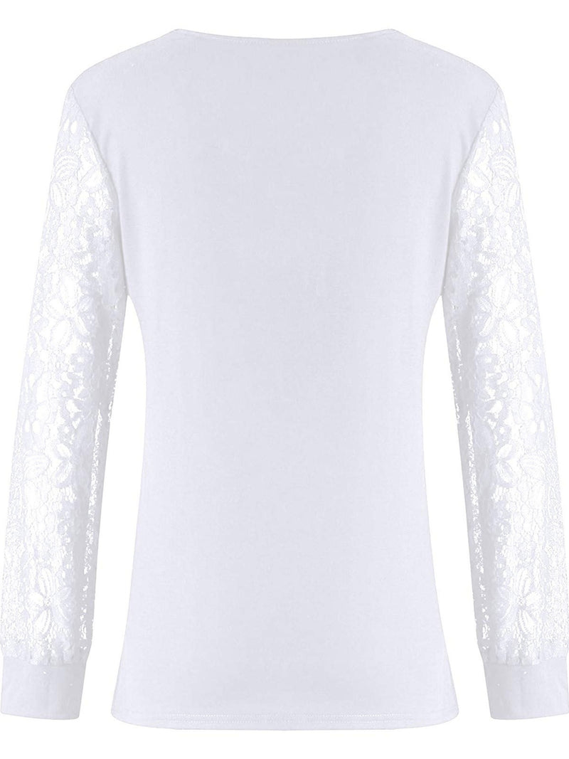 Full Size Lace Detail V-Neck Long Sleeve Blouse