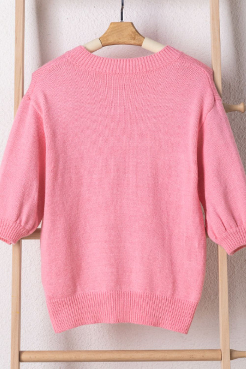 MOM Round Neck Half Sleeve Sweater