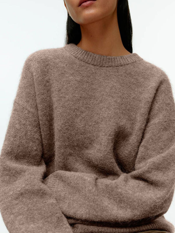 Round Neck Drop Shoulder Sweater