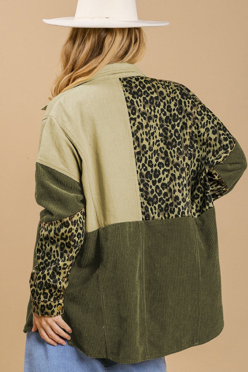 High-Low Leopard Snap Down Shacket